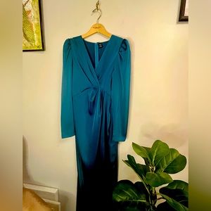 Teal Longsleeve split classy dress.
